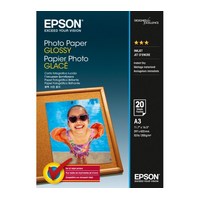 Epson - Papier photo brillant - A3 (297 x 420 mm) - 200 g/m2 - 20 feuille(s) - pour Expression Home - C13S042536