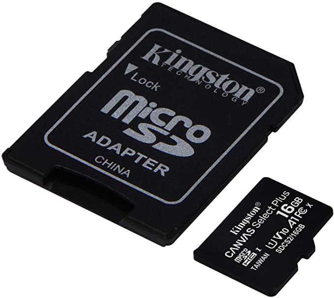 16GB KINGSTON micSDHC Canvas Select Plus 100R A1 C10 Card + ADP - SDCS2/16GB