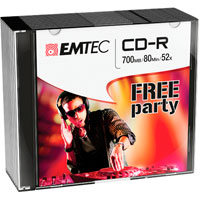 CD-R Emtec 700MB/80MIN 52x Slim (10) Redevance Incluse - ECOC801052SL